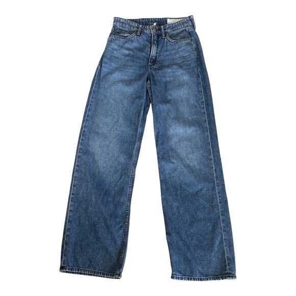 Rag & Bone Logan Mid Rise Wide Leg Jeans 24 Streetwear River Wash 90s Revival - Picture 1 of 11